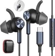 USB C Earbuds Wired with Mic for iPhone 17 16 Pro Max Samsung S25 S24 Ultra FE Wired Earphones USB C