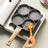 Frying Pan for Eggs and Cakes, 4 Compartments, 4 Holes, Non-Stick Pan with 4 Compartments