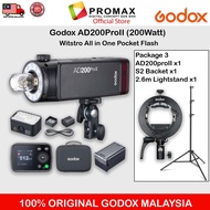 Original Godox AD200Pro II TTL Pocket Flash Kit AD200 PRO II 100% Original GODOX Malaysia