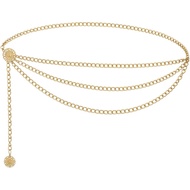Gold Waist Chain, Bohemian Metal Belts for Women, Cowgirl Chain Belt for Women Fashion Accessories C