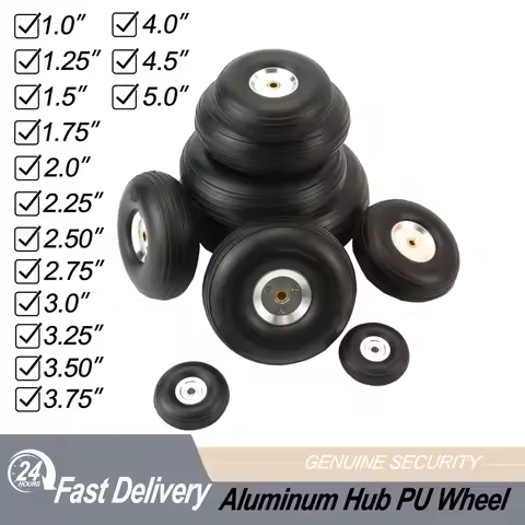1 Pairs PU Wheels W/ Aluminum Core Alloy Hub 1Inch/1.25/1.5/1.75/2/2.25/2.5/2.75/3/3.25/3.5/3.75/4/4