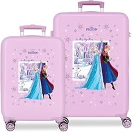 Frozen In This Together Suitcase Set, Purple, 46 x 65 x 23 cm, Rigid, ABS, Side Combination Lock, 91