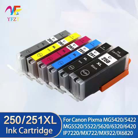 PGI-250 CLI-251 Compatible Ink cartridge For Canon PIXMA MG5420 MG5422 MG5520 MG5522 MG5620 MG6320 M