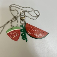 Shiny Watermelon Pick Necklace Merchandise Long Live Life Celluloid Acoustic Guitar 0.96 Thick Match