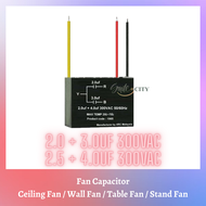 [1pc] Fan capacitor Kapasitor Kipas / Kapas 2.0 + 3.0UF 2.5 + 4.0UF 300VAC