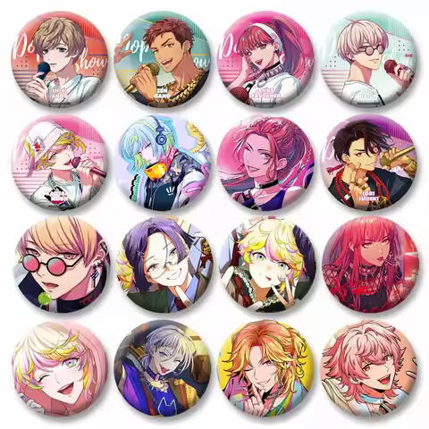 Paradox Live Tinplate Brooch Pins on Backpack Anime Figures Anne Faulkner YEON HAJUN Badge Bag Shirt