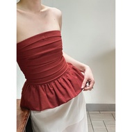 LINEN ROLLED TUBE SHIRT_AV1944 tube top