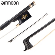 [ammoon]4/4 Violin Fiddle Bow Carbon Fiber Round Stick Ebony Frog Horsetail Hair Well Balanced