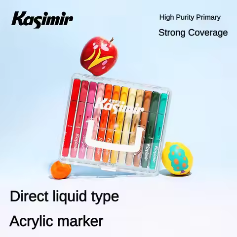 KASIMIR 84/24 Colors Acrylic Marker Direct Liquid Soft Bristled Paint Pen For Graffiti Manga Art Sch