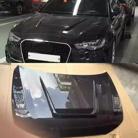 A6 C7 S6 Rs6 Carbon Fiber Engine Hood with Holes Car Body Kit for Audi A6 C7 S6 Rs6 12-16