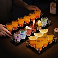 Shot Glass One Sip Glass Bomber Vodka Glass Small Spirit Glass Bar b52 Cocktail Glass Holder Set