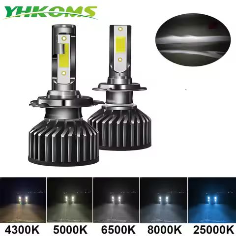 YHKOMS Mini Size Car Headlight H4 H7 LED 3000K 4300K 5000K 6500K 8000K 25000K H1 H8 H9 H11 9005 9006