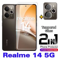 ฟิล์มกระจกเทมเปอร์ Relame 14 5G 2025 2 In 1สำหรับ Realme 14 5G 14 T 14X Realme 14 Realme14 4G 5G 202