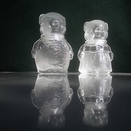 【老時光 OLD-TIME】早期二手台灣製小豬情侶儲物罐玻璃罐一對
