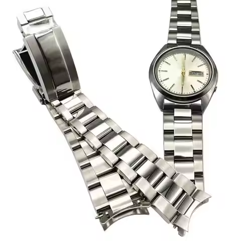 Watch Band 904 Stainless Steel Silver Oyster Style Bracelet 19mm Strap For SEIKO 5(SNXS73 75 77 79 8