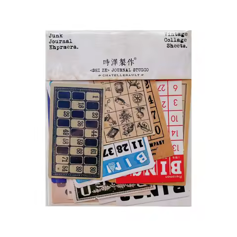 15Pcs/Pack Vintage European BIngo Card Sticker DIY Craft Scrapbooking Album Junk Journal Planner Dec