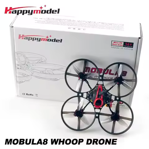 HappyModel Mobula8 Mobula 8 1-2S 85mm Micro FPV Whoop Quadcopter Drone ELRS Receiver X12 AIO Caddx A