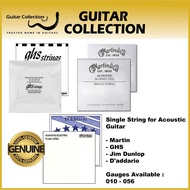 Single String for Acoustic Guitar | Genuine Martin / GHS / Jim Dunlop / D'addario (010 - 056)