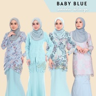 🔥Koleksi Baju Kurung Lace / Plain / Printed - Warna Baby Blue/ Biru Muda