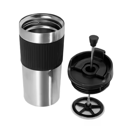 Spill Proof Travel Coffee Mug Reusable Seal Lid Tea Press Tumbler Stainless Steel Double Walled Fren