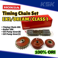 TIMING CHAIN EX5 HP/EX5 DREAM/WAVE100/EX5 CLASS 1 COMPLETE ORIGINAL HONDA EX5 BLOK RACING ROLLAR BLO