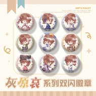 Detective Conan Haibara Ai Double Flash Badge Anime Merch Tinplate Brooch