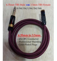 HiFi Grade 6.35mm to 3.5mm Female Cable, 6.35mm轉3.5mm (6.3mm, 6.5mm)