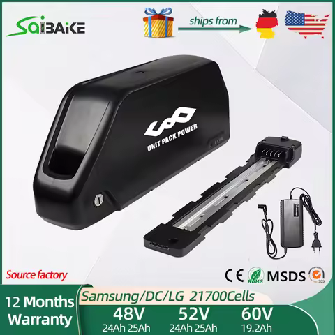 Polly 48V 25AH 24AH Ebike Battery Downtube 52V 25AH Electric Battery 40A BMS Original 21700 Lithium 
