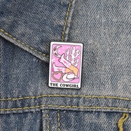 THE COWGIRL (Cowgirl) Northwest Retro Pink Girly Heart UV Brooch Fashion Clothing Accessories Backpa