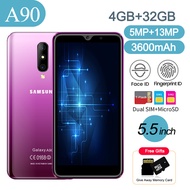 【Flash Sale】 original SAMSUNG A90 5.5-inch android cellphone 4GB RAM + 32GB ROM MTK6580 smartphone 3600MAH Battery AMOLED DotDisplay Camera Side Fingerprint smartphone Support Bluetooth Google Play | WIFI | APP | Sale Cheap Mobile Phones Sale Free Ship