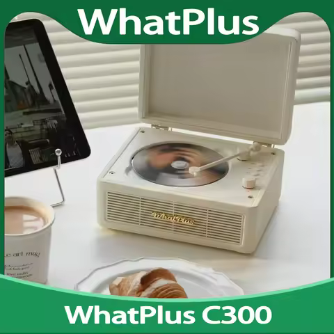 WhatPlus C300 CD Player Bluetooth All-in-one Stereo Audio Player Retro Portable Outdoor Speaker Camp