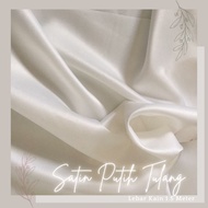 Bahan Kain Furing Satin Velvet Premium Background Backdrop Warna Putih Tulang