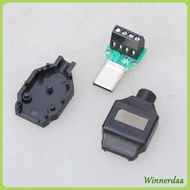 WIN USB C Male Plug Connector 4Pin 5Pin Interfaces Adapter Solderless Support 65W