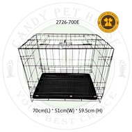 700 Economy Metal Foldable Large Cage With Tray 2 Door - 70cm(L) * 51cm(W) * 59.5cm (H) -(2726-700E)