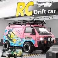 Remote Control Drift Car 2.4G 4WD High Speed Racing Car LED Light Up Camping Van Toy Kids