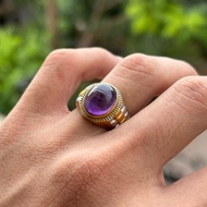 Cool cotton fiber amethyst ring