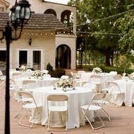 16 Pack Round Tablecloth 84 Inch White Disposable Table Covers PEVA Waterproof Plastic Round Tablecl