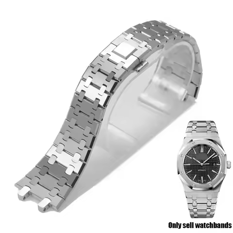 904 Stainless Steel watch band For AP 15400 Audemars Piguet Royal Oak GA2100 2110 Strap Men Silver w