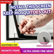 Nicedays (Full Set - All Frame)Magnetic Mosquito Net Adjustable Magnetic Insect Screen DIY Anti Mosq