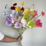 Fake dragonfly flowers, silk queen chrysanthemums, 82cm long branches, 3 large flowers to decorate l