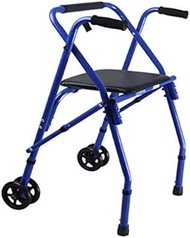 Rolling Walker Upright Rollator Walker Can Be Folded Portable and Portable Trolley Travel Shopping Cart Aluminum Alloy Maximum Load Capacity 210 Pounds