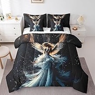 Erosebridal 3D Angel Bed in a Bag Queen Anime Girl Comforter Set Human Angel Bedding Set Beautiful A