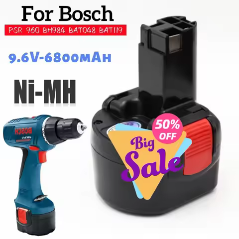 BAT048 for Bosch 9.6V 6800mAh Ni-MH Rechargeable Battery Power Tools Battery for Bosch PSR 960 BH984