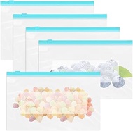 Pack of 60 Freezer Bags, 23 x 14 x 4 cm Freezer Bags Zip Reusable, Freezer Bags with Expandable Base