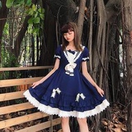 LOLITA洛麗塔洋裝茵河的帆影茶會服夏日海軍裝學院風公主裙連衣裙