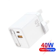 40W USB C Charger With Retractable Type C Cable For Samsung Huawei PD Fast Charger USB Type C Charge