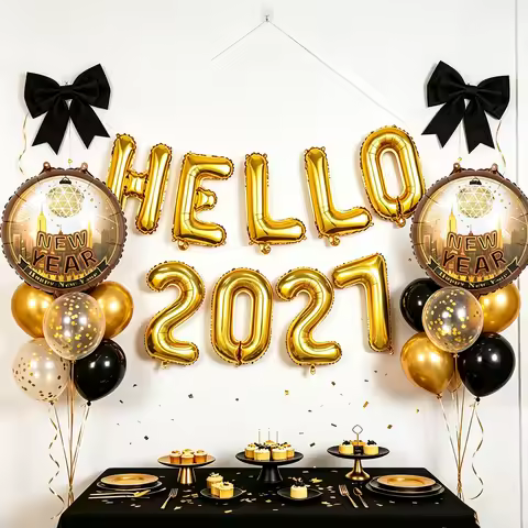 11PCS 2027 New Year's Party Balloon Decoration Set – Suitable for New Year's parties and New Year's 