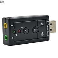 DTA 7.1 Sound Card 3D Stereo USB Audio Adapter to Jack 3.5mm Laptop External Sound Card Game Chat So