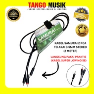 CABLE SET 2 RCA TO AKAI 3.5MM STEREO 2 METER ROXTONE RAYC150L2 ORIGINAL / Audio Cable To 2 RCA Gold 