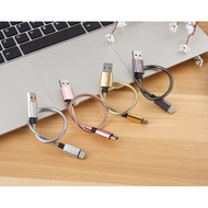 20cm short galvanized USB-C charging cable for compact USB Type C charging